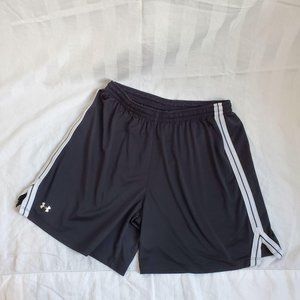 Under Amour Black Shorts White Strip Medium Gym